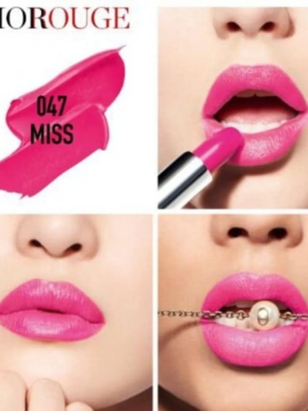 DIOR Rouge Lipstick 047 Miss — Vibrant Pink Tester Refillable New No Box